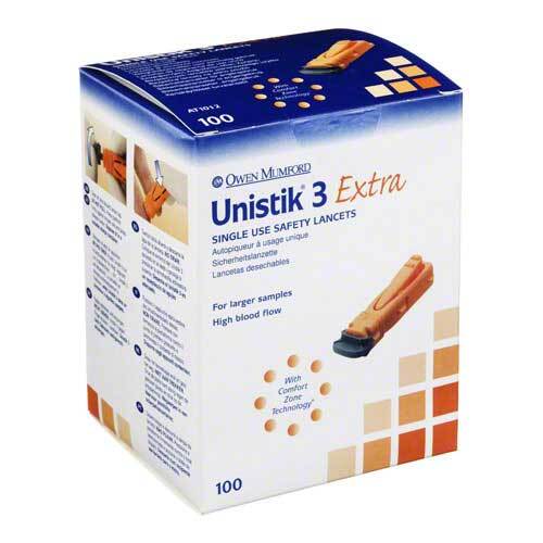 UNISTIK 3 Extra Eindr.Tiefe 2,0 mm Stechhilfe - 1