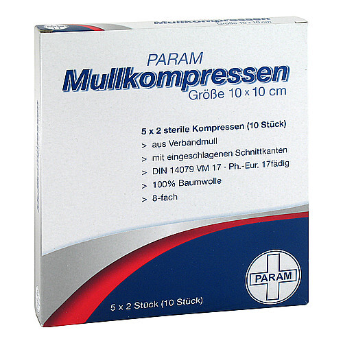 MULLKOMPRESSEN 10x10 cm steril 8fach - 1