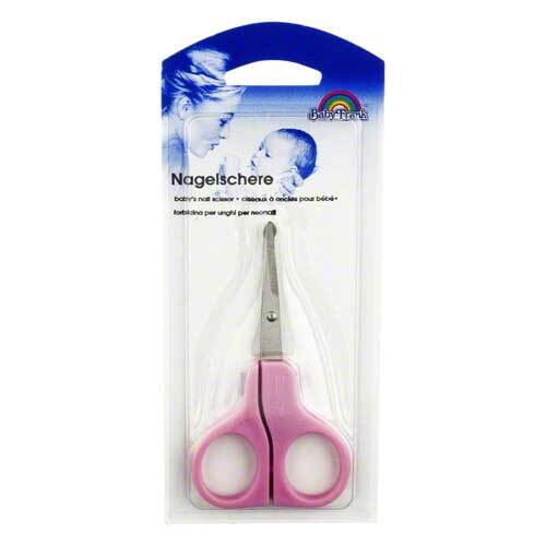 Babyschere 9 cm gebogen rosa - 1