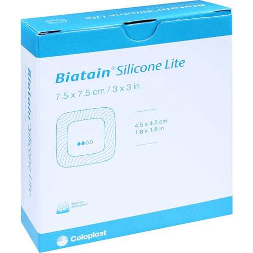 BIATAIN Silicone Lite Schaumverband 7,5x7,5 cm - 1