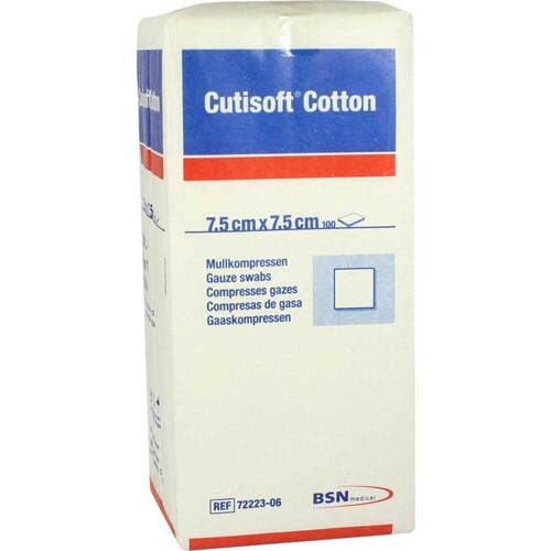 Cutisoft Cotton Kompresse 7,5x7,5 cm unsteril 12fach - 1