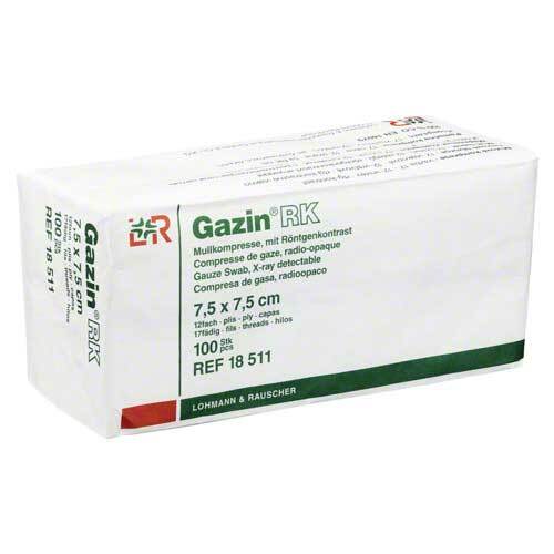 Gazin Mullkomp.7,5x7,5 cm unsteril 12fach RK - 1
