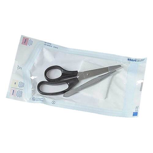 Fadenzieh Set steril mit Trennmesser + Pinzette+Tupfer - 1