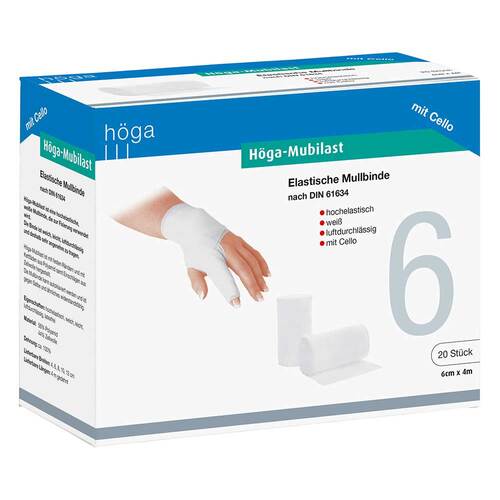 H&ouml;ga-Mubilast Fixierbinde 6 cmx4 m mit Cellophan - 1