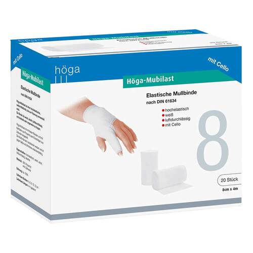 H&ouml;ga-Mubilast Fixierbinde 8 cmx4 m mit Cellophan - 1