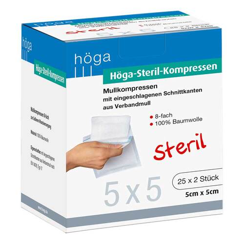 H&ouml;ga-Kompressen 5x5 cm steril 8fach - 1