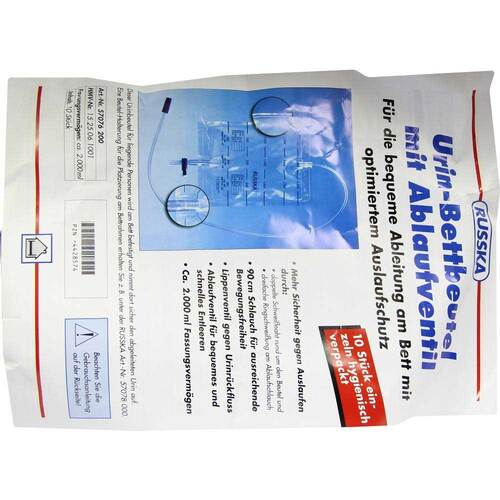 Bettbeutel 2000 ml mit Ablauf - 1