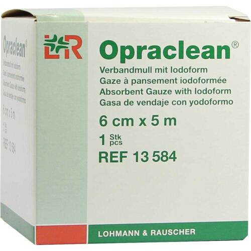 Opraclean Verbandmull mit Jodoform 6 cmx5 m - 1