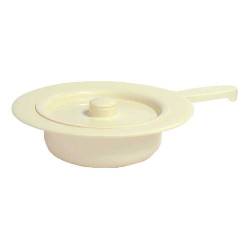 Stechbecken Kunststoff 31 cm mit Deckel und Griff cre. - 1