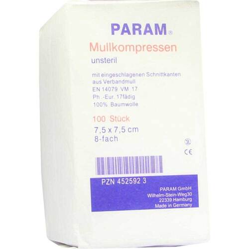 MULLKOMPRESSEN 7,5x7,5 cm unsteril 8fach - 1