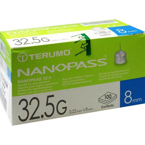 TERUMO NANOPASS 32,5 Pen Kan&uuml;le 0,22x8 mm - 1