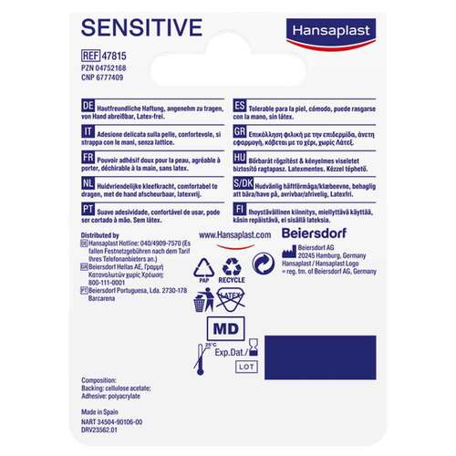 Hansaplast Fixierpflaster Sensitive 1,25 cmx5 m - 2