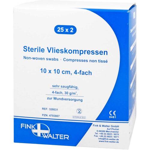 VLIESKOMPRESSEN steril 10x10 cm 4fach - 1