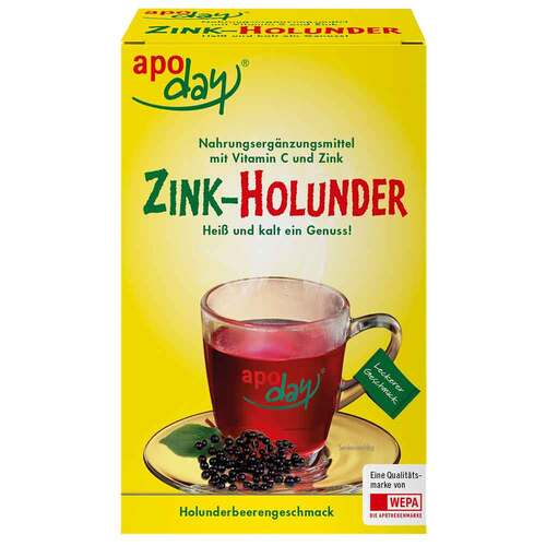 Apoday Holunder Vitamin C + Zink zuckerfrei Pulver - 1