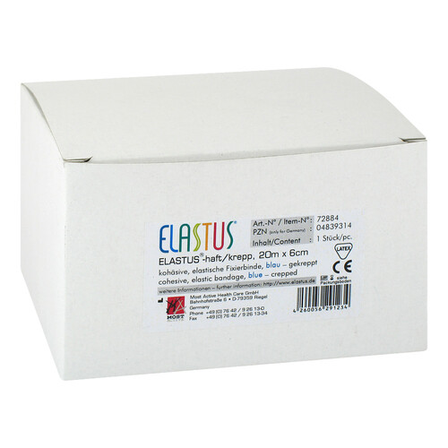 Elastus Haft Krepp 6 cm Fixierbinde blau active - 1