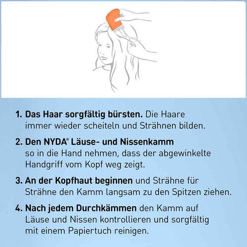 Nyda L&auml;use- und Nissenkamm Metall - 4