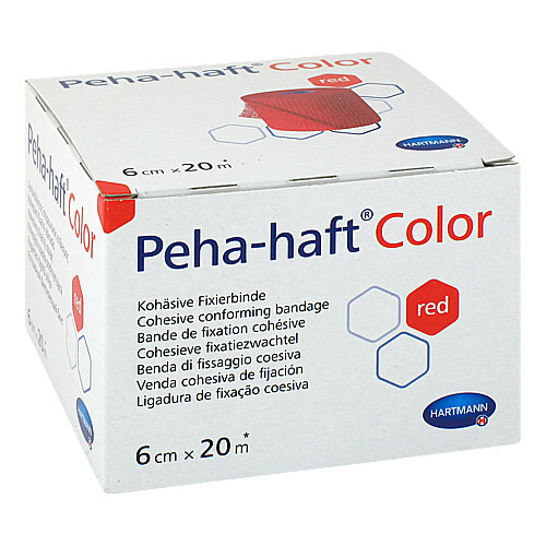 PEHA-HAFT Color Fixierbinde 6 cmx20 m rot - 1