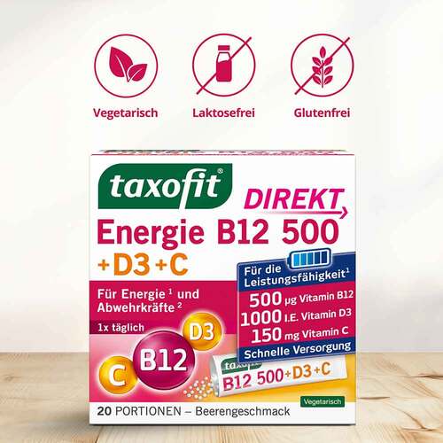 Taxofit Energie B12 500 + D3+C Direkt Granulat - 6