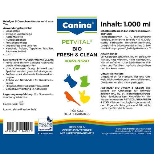 Petvital Bio Fresh &amp; Clean fl&uuml;ssig vet. (f&uuml;r Tiere) - 2