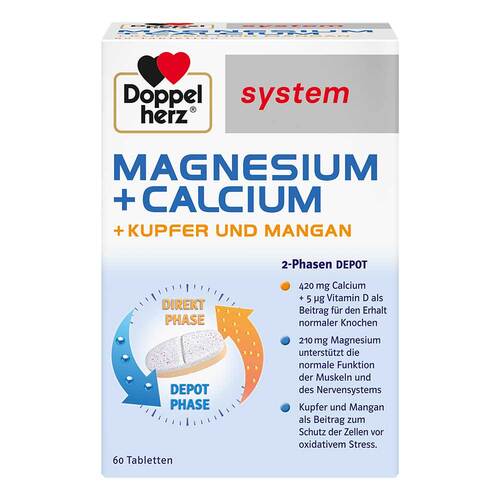 Doppelherz Magnesium + Calcium +Kupfer+Mangan syst.Tab. - 1