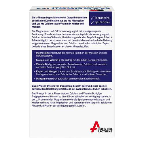 Doppelherz Magnesium + Calcium +Kupfer+Mangan syst.Tab. - 2