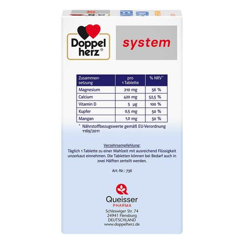 Doppelherz Magnesium + Calcium +Kupfer+Mangan syst.Tab. - 3