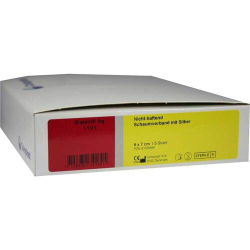 BIATAIN Ag Schaumverband 5x7 cm nicht haftend - 1