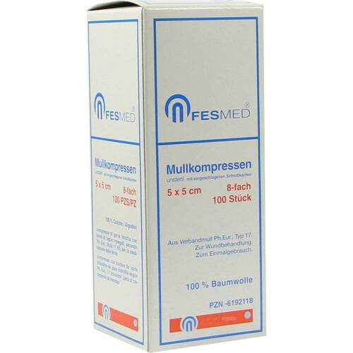 Mullkompressen ES 5x5 cm unsteril 8fach - 1