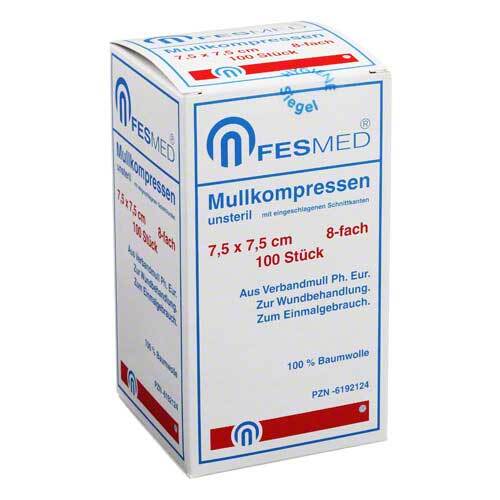Mullkompressen ES 7,5x7,5 cm unsteril 8fach - 1