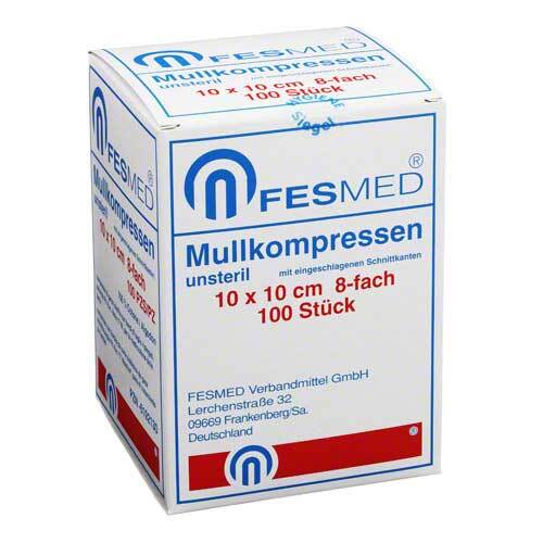 Mullkompressen ES 10x10 cm unsteril 8fach - 1
