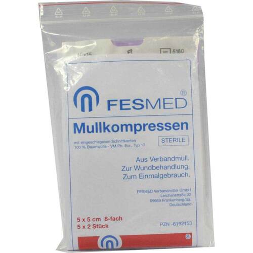 Mullkompressen ES 5x5 cm steril 8fach - 1