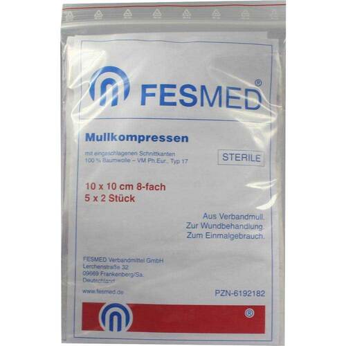 Mullkompressen ES 10x10 cm steril 8fach - 1