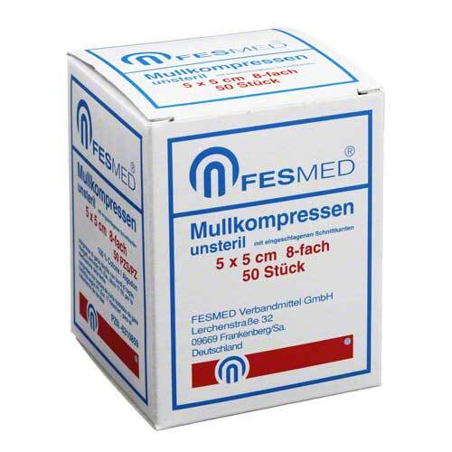 Mullkompressen ES 5x5 cm unsteril 8fach - 1