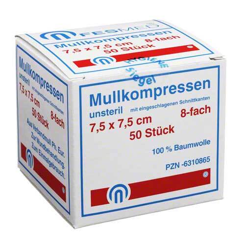 Mullkompressen ES 7,5x7,5 cm unsteril 8fach - 1