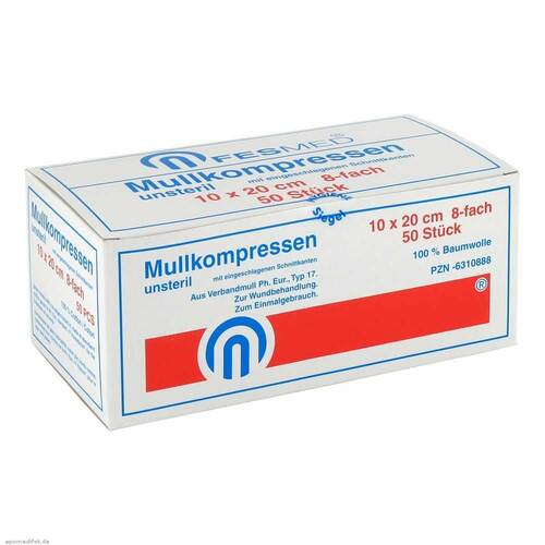 Mullkompressen ES 10x20 cm unsteril 8fach - 1