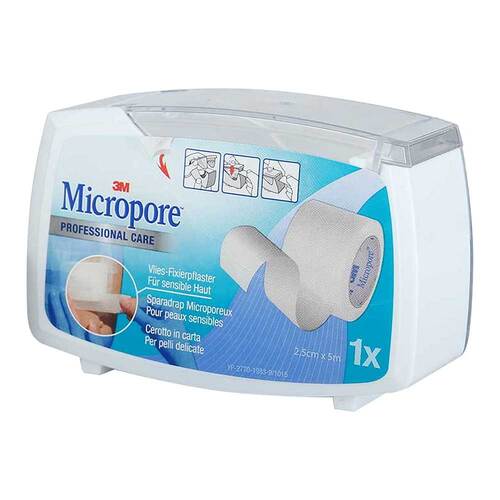 Micropore Vliespflaster 2,5cmx5m mit Abroller 1530NP-1SD - 1