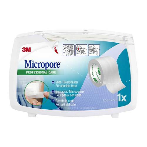 Micropore Vliespflaster 2,5cmx5m mit Abroller 1530NP-1SD - 2