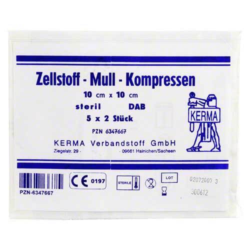 Zellstoff Mullkompressen 10x10 cm steril - 1