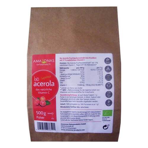 Acerola 100% Bio Pur nat&uuml;rliches Vitamin C Pulver - 1