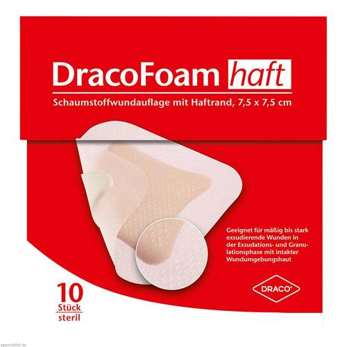 Dracofoam Haft Schaumstoff Wundauflage 7,5x7,5 cm - 1