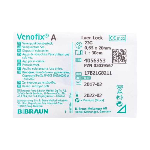 VENOFIX A Venenpunktionsbest.23 G 0,65 mm blau - 2