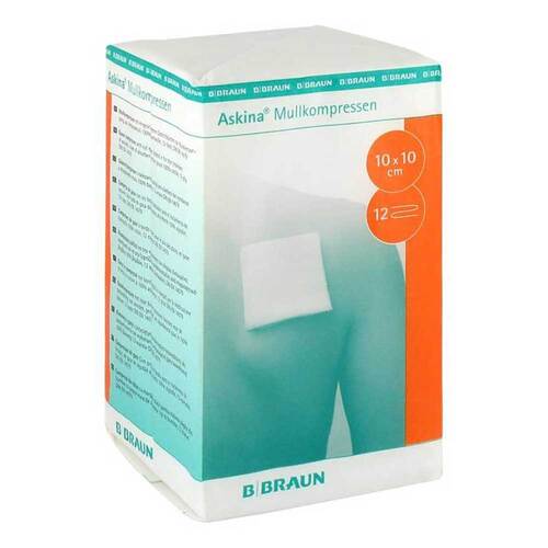 Askina Mullkompressen 10x10 cm unsteril 12fach - 1