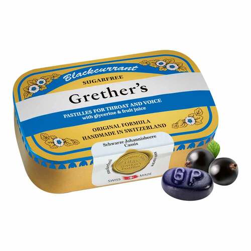 Grethers Blackcurrant Silber zuckerfrei Past.Dose - 1