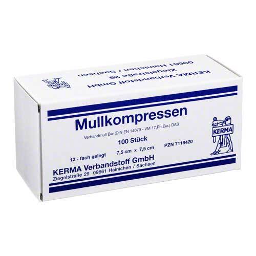 Mullkompressen 7,5x7,5 cm unsteril 12fach BW - 1