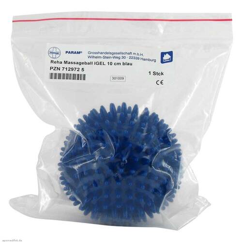 Massageball Igel 10 cm blau - 1