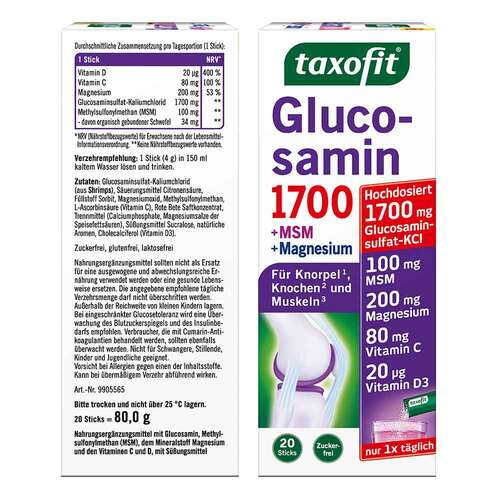 Taxofit Glucosamin 1700 + MSM+Magnesium Sticks - 8