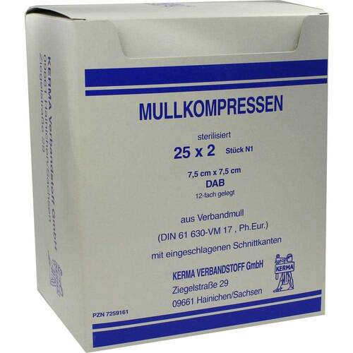 Mullkompressen 7,5x7,5 cm steril 12fach BW - 1