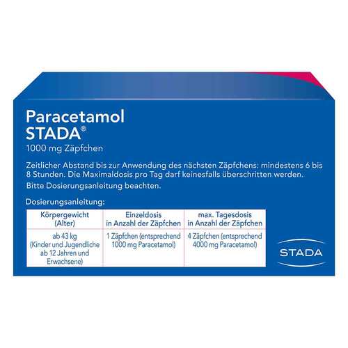 Paracetamol Stada 1000 mg Z&auml;pfchen - 2