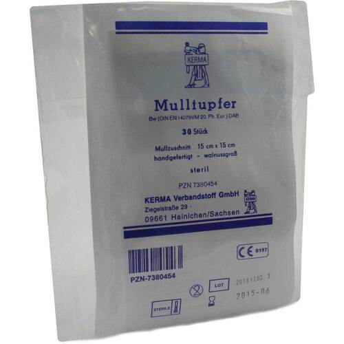 Mulltupfer 15x15 cm walnussgro&szlig; steril - 1