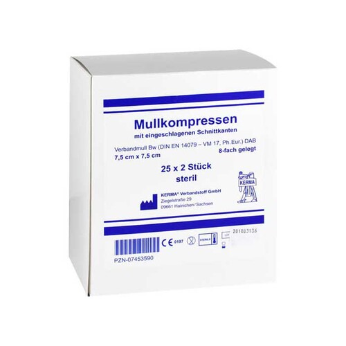 Mullkompressen 7,5x7,5 cm steril 8fach BW - 1